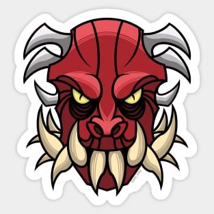 Red Horned Demon Sticker